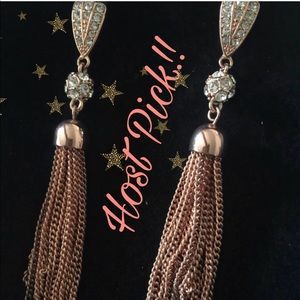 Rachel Zoe Rose Gold Drop Fringe Earrings
